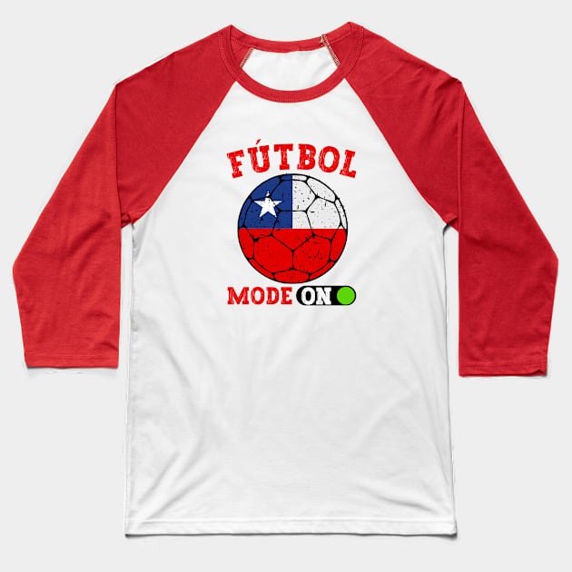 Chile Futbol Baseball T-Shirt by footballomatic